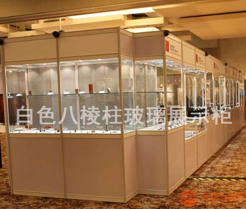 八棱柱白色玻璃展示柜柜台 珠宝首饰展览的匠心之选